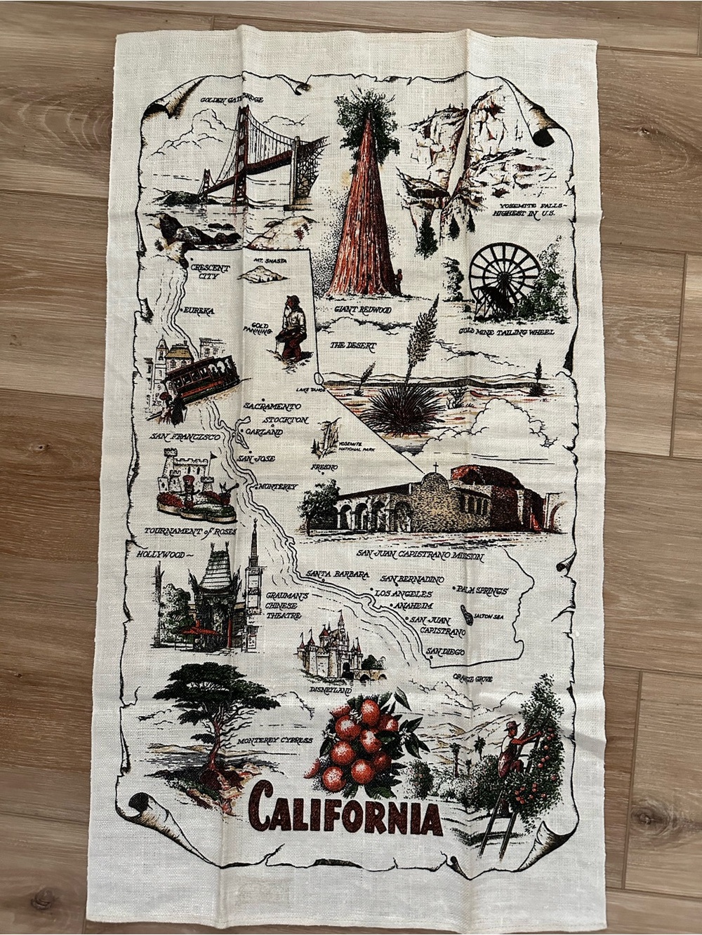 California Linen Souvenir Tea Towel